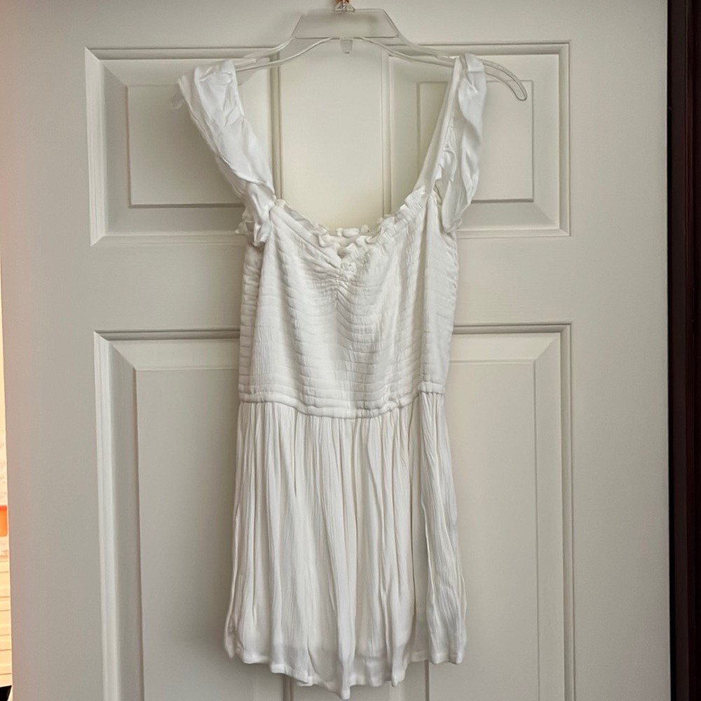 White Tank Top with Sleeve embellishments